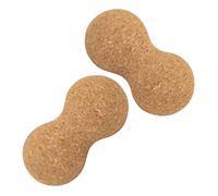 WOFASHPURET Balles de Massage Doubles en Liège Cacahuète 2 Pièces, Balle Manuelle Ergonomique pour Thérapie des Points de Déclenchement, Outil de Récupération Musculaire, Massage Fascia Dos