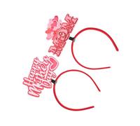 WOFASHPURET Bandeau de la fête des mères bandeau de réveillon du nouvel an décorations de fête des mères pour la bandeau d'automne casque de fleur bandeaux de nye Plastique rouge