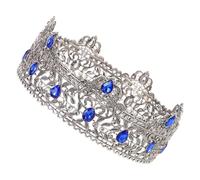 WOFASHPURET Baroque Crown Headband With Sparkling Rhinestones European Style Men's Full Round Tiara For Wedding Prom Halloween And Themed Party Accessories