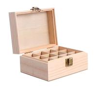 WOFASHPURET Boîte à Huiles Essentielles en Bois 12 Grilles Organiseur d'Huiles Pratique Étui de Transport Rangement Coffret Multifonctionnel