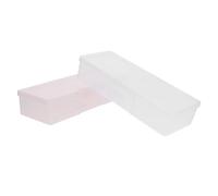 WOFASHPURET Boîte de Rangement pour Pinceaux à Ongles 4 Pièces Compactes Couvercles, Blanc et Rose, Pratique et Portable pour Accessoires de Manucure et Nail Art