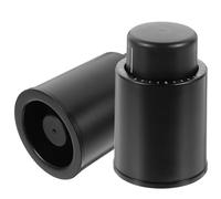 WOFASHPURET Bouchon de Vin sous Vide 2 Pièces en Plastique Noir Pompe Rotative et Échelle de Temps pour Conservation Pratique et Stockage du Vin