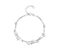 WOFASHPURET Bracelet Femme Argent Sterling Double Couche Étoile Réglable Design Créatif pour Cadeau Élégant Au Quotidien
