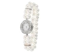 WOFASHPURET Bracelet Manchette Double Rangée Perles Décoratif et Strass Plastique Élastique Femme Fête Présent Élégant