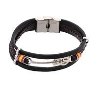 WOFASHPURET Bracelet Tressé Cuir PU avec Charme de Guitare Bracelet Multi Couche Musique Rock pour de Bijoux Masculin