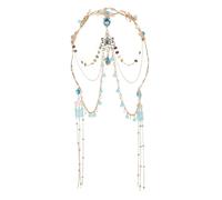 WOFASHPURET Bridal Tassel Forehead Chain Ancient Style Metal Headband For Women Elegant Forehead Jewelry For Weddings Festivals Photography