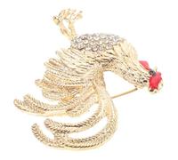 WOFASHPURET Broche Coq Doré Élégante pour Femmes Accessoire de Vêtement Unique Pin Broche et Attrayante pour Manteau Robe Écharpe Cadeau Anniversaire ou Saint-valentin