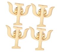 WOFASHPURET Broche Psychologue Élégante en Alliage Métal, Lot de 4 Épingles Décoratives, Motif Lettres Grecques, Unisexe, pour Vestes, Paquet et Événements Professionnels