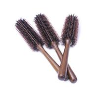WOFASHPURET Brosse Ronde Cheveux Poils de Sanglier et Nylon Manche Bois Ergonomique Douceur et Boucle Anti-frisottis pour Femmes Adaptée Cheveux Longs et Courts