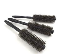 WOFASHPURET Brosse Ronde Poils de Sanglier Noire pour Cheveux Bouclés Peigne Coiffant Ergonomique Petite S Accessoire Professionnel pour Salon et Usage Familial