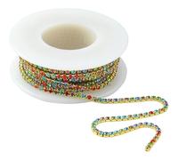 WOFASHPURET Chaîne Chic en Strass en Laiton 2mm Flexible à Couper pour Décoration de Costumes et Voiles de Mariée 1 Rouleau Multifonction