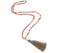 WOFASHPURET Collier De Perles Bohème Pour Femme Chaîne à Pompon Épais Avec Pendentif Collier Multicolore Fait Main Rétro Pour Accessoires Plage