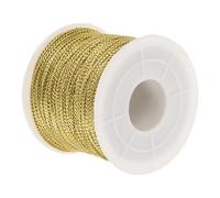 WOFASHPURET Corde D’emballage Présent 100 M, Fil à Bijoux DIY 8 Brins 1 Mm Couleur Or Clair, Cordelette Artisanale pour Décoration, Chaîne de Balises et Créations Manuelles