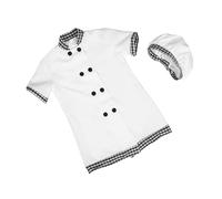 WOFASHPURET Costume de Chef Garçon Fille Fille Xl avec Tablier et Chapeau Tenue de Rôle pour Jeux Imitation Spectacles et Fêtes Danniversaire Détail Réaliste et Standard