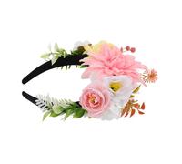 WOFASHPURET Couronne de Fleurs Artificielle Diadème Floral Élégant pour Mariage Halloween Fête Cosplay Accessoire de Mode Rose Durable