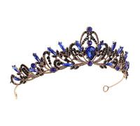 WOFASHPURET couronne de strass wedding decorations decoration fete the crown gala festival réception de mariée spa Bandeau perlé couronnes et diadèmes coiffe de couronne rétro Alliage de zinc