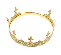 WOFASHPURET Couronne du roi pour hommes costume de roi pour hommes roi de la couronne masculine cosplay de la couronne du roi couronne pour homme adulte couronne d'hommes Métal Doré
