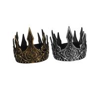 WOFASHPURET Couronne En Pu Lot De 2 Couronnes Roi Médiéval Pour Homme Accessoires Cosplay Décoration Fête