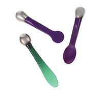 WOFASHPURET Cuillères de Beauté 3 Pièces Compactes Bâtonnet de Beauté Outil Cosmétique Visage et Contour des Yeux pour Soin Cutané Massage Yeux Utilisatrices Femmes Portables Kit Vert et Violet