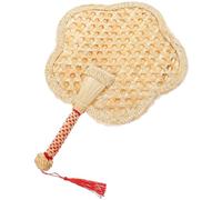 WOFASHPURET Éventail à Main Tissé Main en Paille Beige Léger et Résistant, Ventilateur Portable Naturel pour Décoration Extérieure et Fêtes Plage Style Aléatoire