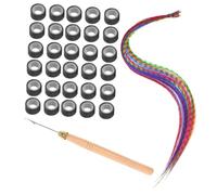 WOFASHPURET Extensions De Cheveux Synthétiques à Plumes Kit Accessoires Avec Micro-perles Et Crochets Couleurs Pour Femmes Et Fêtes