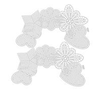 WOFASHPURET Feuilles de Toile Plastique Vierge pour Broderie 25 Pcs - Kit DIY Formes Papillonnettes, Étoile, Cœur, Pétale - Mailles Plastiques 8,5 Cm - Outil de Bricolage pour Point de Croix