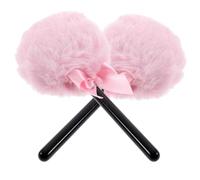 WOFASHPURET Houppettes à Poudre Visage Lot de 2 Petites Douces en Peluche Rose Poignée Ergonomique pour Femmes et Filles Application Maquillage Poudrière Usage Quotidien