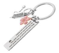 WOFASHPURET Keychain du logo infirmière portefeuille porte-clés docteur pendentif médecin Accessoire infirmier porte-clés à breloques clés trousseau de médecins Acier inoxydable