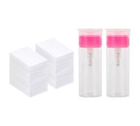 WOFASHPURET Kit de Lingettes Dissolvantes pour Ongles Flacon Pompe Rechargeable 100ml en Plastique, Distribution Liquide Pratique pour Manucure Précise