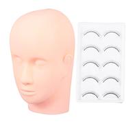 WOFASHPURET Kit D'extension De Cils Pour Mannequin 1 Pièce Tête D'entraînement Au Maquillage Pratique Pour Débutants Et Modèle Amovible Pour Faux Cils