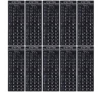 WOFASHPURET Lot de 10 Autocollants pour Clavier en Thaï, Finition Mate Noir avec Lettres Blanches, Protection Solide Compatible Claviers PC et Portables, Accessoires Pratiques pour Étudiants