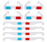 WOFASHPURET Lot de 100 Lunettes 3d Anaglyphes Rouges Et Bleues en Carton pour Films Et Jeux 3d, Blanches, Design Universel