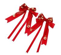 WOFASHPURET Lot de 2 Barrettes à Cheveux Nœud Rouge Chinois, Style Traditionnel, Accessoires Légers et Solide, pour Femmes, Coiffures Élégantes, Usage Quotidien et Occasions Spéciales
