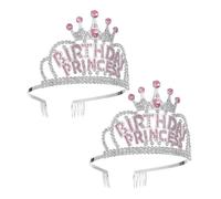 WOFASHPURET Lot De 2 Coiffes De Princesse Pour Filles Accessoires Pour Cheveux Couronne D'Anniversaire Décorations De Fête D'Anniversaire De Princesse Diadème D'Anniversaire