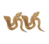 WOFASHPURET Lot de 2 Patchs Thermocollants de Serpent Strass Dorés, Application Facile pour Paquet et Chaussures, Accessoires DIY Uniques et Scintillants