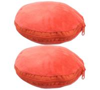 WOFASHPURET Lot de 2 Pochettes Chauffe-Mains Zippées Orange 20 Cm, Manchon Isolant Anti-brûlure en Peluche Douce, Pochette Isotherme pour Hiver, Bureau, Maison et Activités Outdoor