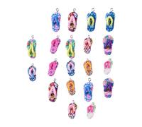 WOFASHPURET Lot de 30 Pendentifs Tongs en Argile Souple Multicolore, Breloques DIY pour Création Bijoux, Accessoires Décoration Suspendue, pour Bracelets et Colliers Couleur Couleur Aléatoire