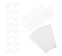 WOFASHPURET Lot de 30 Porte-étiquettes Pvc Transparents 60x25mm Étiquettes Blanches pour Étagères Métalliques et Rangement D'entrepôt, Support Flexible pour Organisation Bureau, Supermarché,