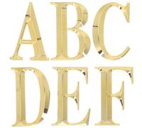 WOFASHPURET Lot de 6 Lettres Autocollantes 3d Dorées 7 Cm Alphabet Autocollant pour Boîte aux Lettres et Porte pour Identification Extérieure Décoration Solide pour Maison et Appartement