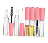 WOFASHPURET Lot de 6 Tubes Distributeurs de Mascara Vides 6 Ml Rose avec Applicateur, Flacons Cosmétiques Rechargeables pour Maquillage Voyage et Usage Professionnel