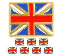 WOFASHPURET Lot de 8 épingles rectangulaires avec drapeau national, drapeau britannique Union Jack, bijoux patriotiques, décoration pour voyage en Angleterre, fournitures souvenirs
