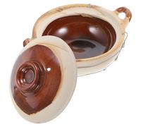 WOFASHPURET Marmite avec Poignée en Terre Cuite 0,5l Cocotte Résistante la Chaleur Transfert de Chaleur Base Plate Design Simple pour Bibimbap et Nouilles la Maison Style Style Aléatoire