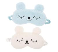 WOFASHPURET Masque de Sommeil en Peluche 2Pcs Bandeau Doux de Lapin Cache-Yeux Confortable pour Voyager Favorise un Sommeil Réparateur Design Charmant pour Garçon et Filles et Adultes
