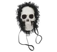 WOFASHPURET Masque Pour Les Yeux Bandé Cache-Œil Amusant Pour Fête Cosplay Style Punk Cache-Œil Pratique En Forme De Tête De Mort Cache-Œil Style Gothique Dentelle Noire