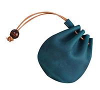 WOFASHPURET Mini Paquet De Rangement en Cuir Vintage Bleu Effet Vieilli, Porte-Monnaie en Cuir Multifonction, Petit Portefeuille pour Clés Et Monnaie, Compact Et Léger, Usage Quotidien Et Voyage