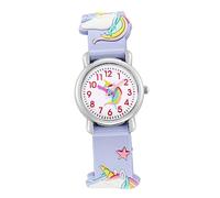 WOFASHPURET Montre-Bracelet Dessin Animé pour Garçon Et Filles 3D Unicorn Violet Clair en Plastique Léger Pratique pour Filles Usage Quotidien Mouvement Quartz Précis