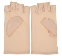 WOFASHPURET Moufles de Manucure Anti-uv sans Doigts Beige, Respirants et Absorbants, Protection pour Ongles en Gel, pour Femmes, Utilisation Manucure Gel UV en Intérieur et Extérieur
