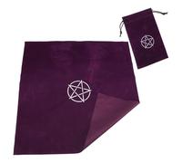 WOFASHPURET Nappe de Tarot Velours Violette 60x60 Cm avec Pochette à Cordon 11,5x18 Cm pour Rangement Cartes Oracles Divinatoires et Outils de Divination, Tapis de Divination Portable