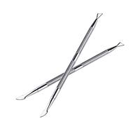 WOFASHPURET Outil Pédicure Double Embout Acier Inoxydable Pour Pousser Cuticules Nettoyer Peau Morte Et Enlever Colle Ongulaire Accessoire Manucure Professionnel Et Personnel Argenté