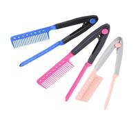 WOFASHPURET Peigne Lisseur Pliable en Plastique Lot de 3 Taille Compacte Forme en V pour Salon de Coiffure Usage Professionnel et Domestique Couleurs Assorties Rose Fuchsia Bleu